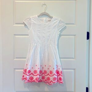 Boden White Embroidered Dress girls size 9/10y